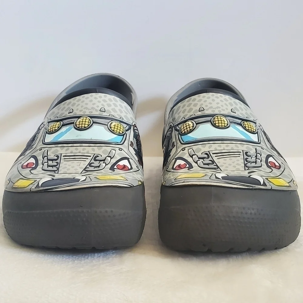CROCS Funlab Monster Truck LED Light Gray Slip On Clogs Size Jr 3